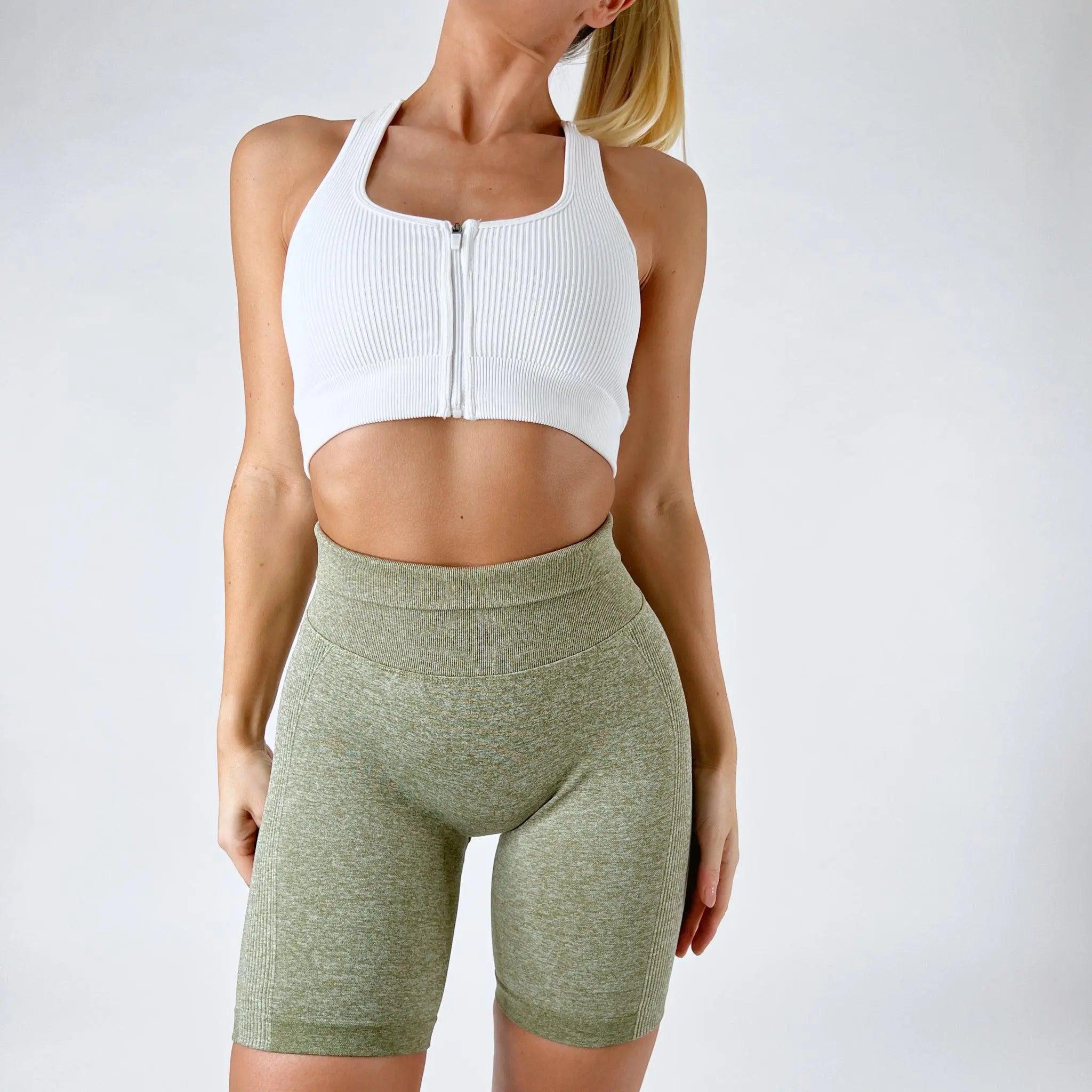 Flex Scrunch Shorts - Olive Green-Scrunch Shorts-Paninisport.no