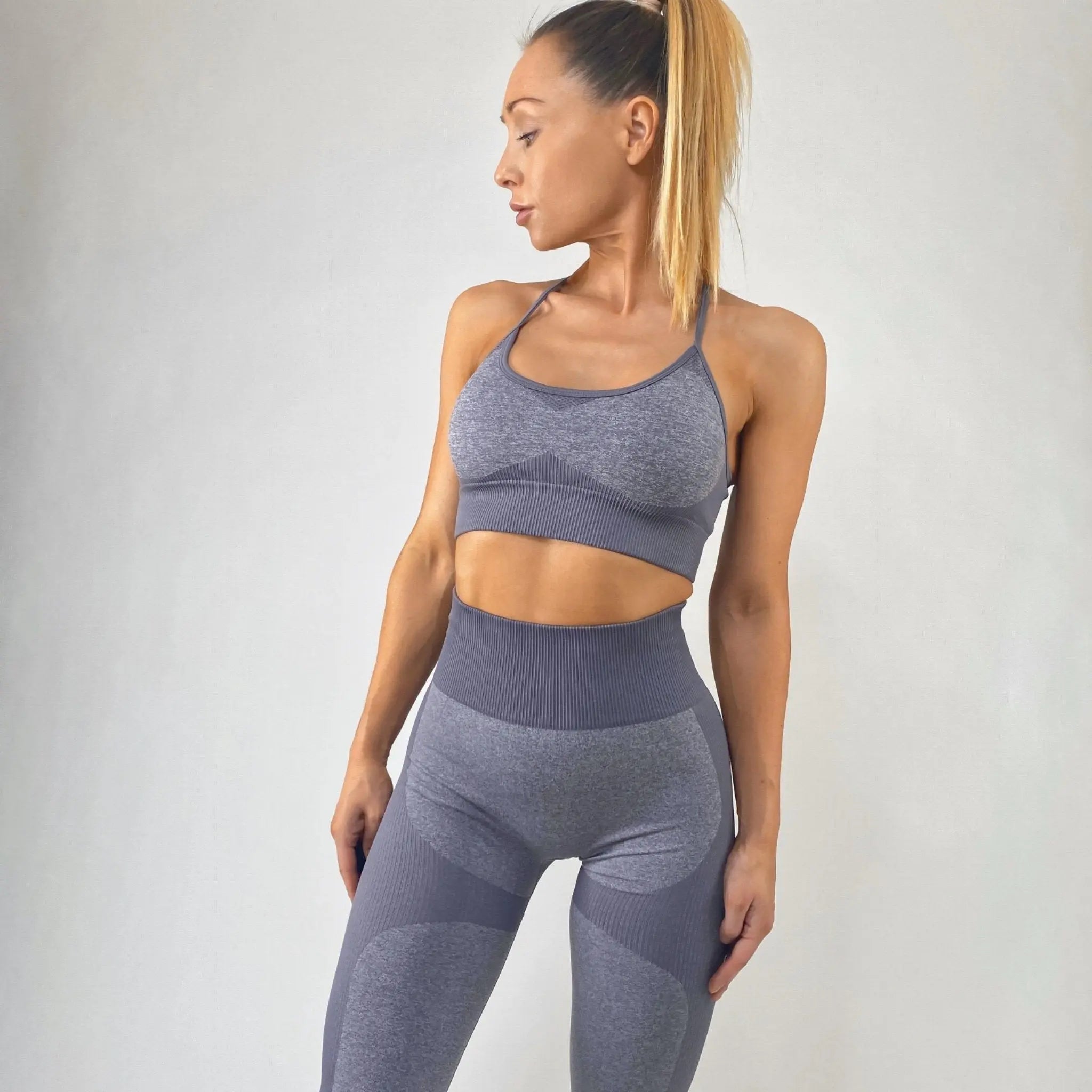 Power Tights + Bra - Grey-Tights + Bra-Paninisport.no